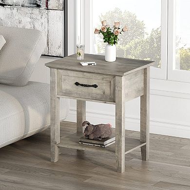 Nightstand End Table Side Table Living Room with Drawer