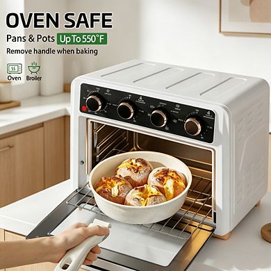 MOEPLSY23-Piece Cream White Ceramic Nonstick Cookware • Non-Toxic