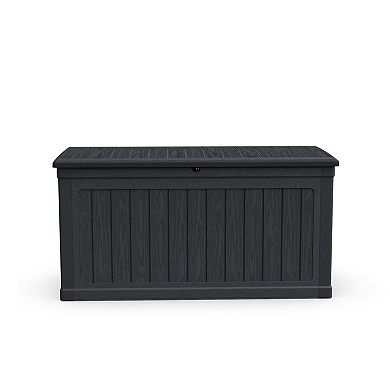 Eazegath Outdoor Black Waterproof Large Resin Plastic Deck Storage Box