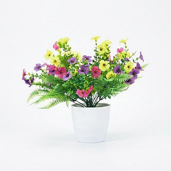 Multicolor Artificial Outdoor Flowers, Silk Fake Flowers, Home Planter, Porch, Patio and Yard