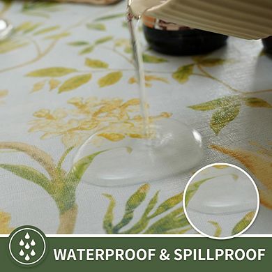 Waterproof Vinyl Tablecloth, Oil-Proof Wipe-Clean Spill-Resistant Cover