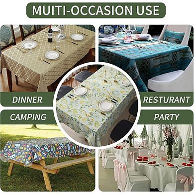 Waterproof Vinyl Tablecloth, Oil-Proof Wipe-Clean Spill-Resistant Cover