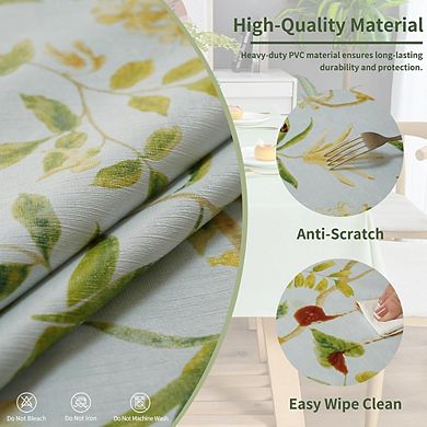 Waterproof Vinyl Tablecloth, Oil-Proof Wipe-Clean Spill-Resistant Cover