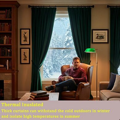 Luxury Velvet Blackout Curtains Thermal Insulated Drapes for Home