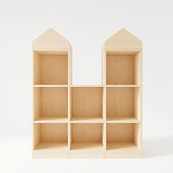 Castle Design Kids Wooden Bookshelf with Reading Nook & Toy Storage for Bedroom Classroom