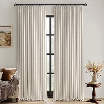 Linen Blackout Curtains, Pinch Pleated Room Darkening Panels