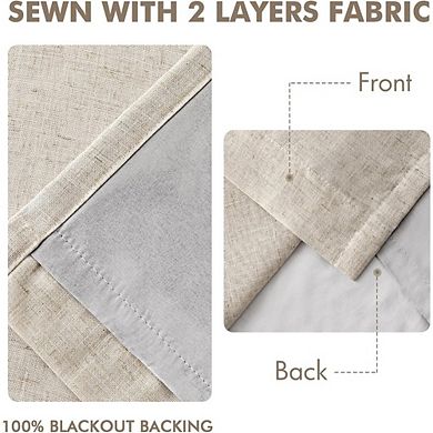 Linen Blackout Curtains, Pinch Pleated Room Darkening Panels