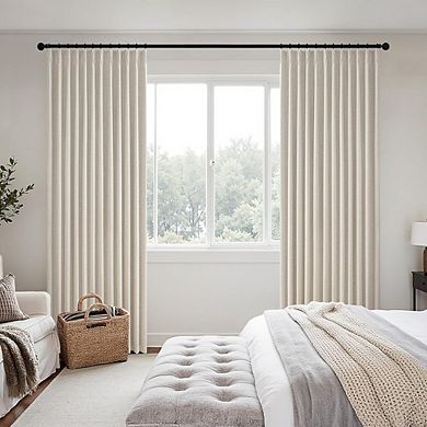 Linen Blackout Curtains, Pinch Pleated Room Darkening Panels