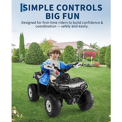 12V Kids Electric Ride, On ATV with Remote Control Dual 45W Motors, Suspension