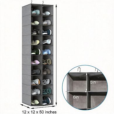 20 Compartment Hanging Shoe Organizer Heavy Duty Nonwoven Space Saving