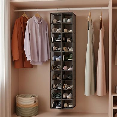 20 Compartment Hanging Shoe Organizer Heavy Duty Nonwoven Space Saving