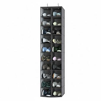 20 Compartment Hanging Shoe Organizer Heavy Duty Nonwoven Space Saving