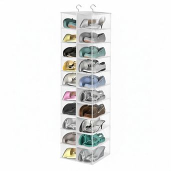20 Compartment Hanging Shoe Organizer Heavy Duty Nonwoven Space Saving