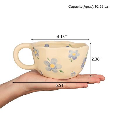 Strawberry Retro Flower Ceramic Coffee Mug— Mother's Day Gift