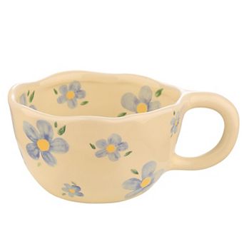 Strawberry Retro Flower Ceramic Coffee Mug— Mother's Day Gift