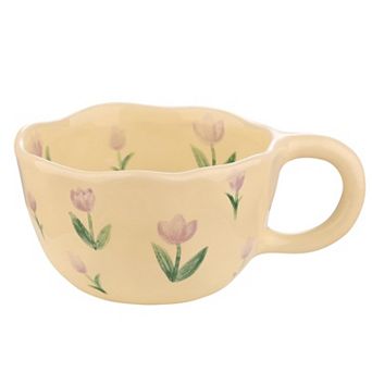 Strawberry Retro Flower Ceramic Coffee Mug— Mother's Day Gift