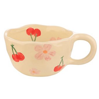 Strawberry Retro Flower Ceramic Coffee Mug— Mother's Day Gift