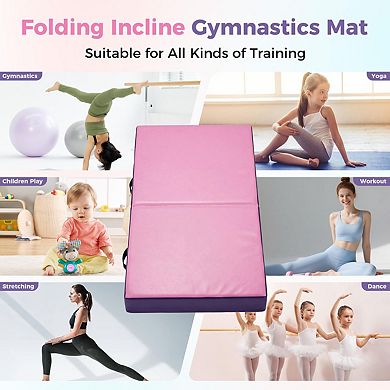 Incline Gymnastics Mat, Gymnastics Cheese Mat, Skill Shape Tumbling Backbend Trainer Exercise Mat