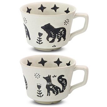 Fox Bear Ceramic Mug Set— Mother's Day Gift