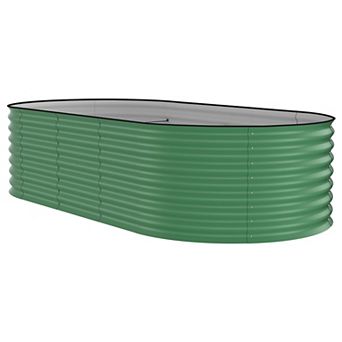 Rust-Resistant Galvanized Raised Garden Bed, Metal Planter Box, with anti cutting strips