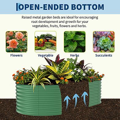 Rust-Resistant Galvanized Raised Garden Bed, Metal Planter Box, with anti cutting strips