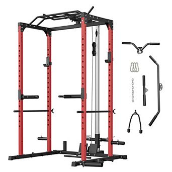 Multi-Functional Power Rack,1200 Lbs Power Cage with Adjustable Cable System,ship in 2 boxes