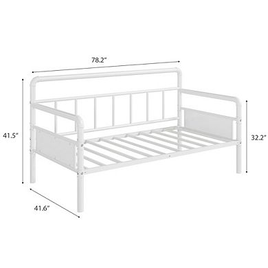 Daybed with Classic Headboard,Metal Bed Frame Heavy Duty Steel Slats Support