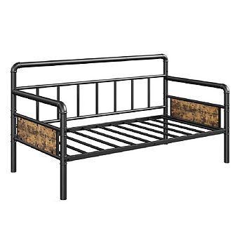 Daybed with Classic Headboard,Metal Bed Frame Heavy Duty Steel Slats Support