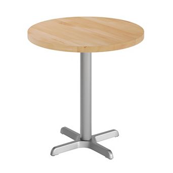Flash Furniture Round Solid Wood Commercial Tabletop with 22" x 22" Table Height X-Base