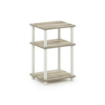 Furinno 11.5" x 13.4" x 22.8" 3 tier Wood Nightstand Modern End Table
