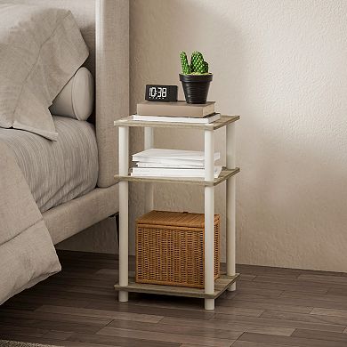 Furinno 11.5" x 13.4" x 22.8" 3-Tier Wood Nightstand Modern End Table