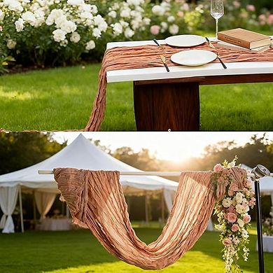 Cheesecloth Table Runner, Boho Gauze Fabric, Rustic Decor for Weddings & Parties