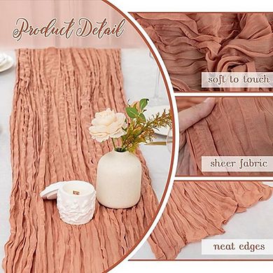 Cheesecloth Table Runner, Boho Gauze Fabric, Rustic Decor for Weddings & Parties