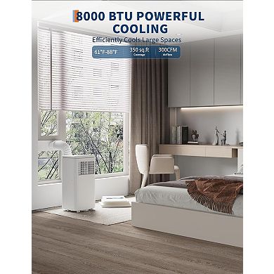 8,000 BTU Portable Air Conditioners, Quiet Portable Cooling AC Unit Up to 350 Sq.Ft