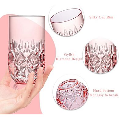 Acrylic Drinking Glasses Set of 12, Unbreakable Highball & Cocktail Glasses, 1218 oz