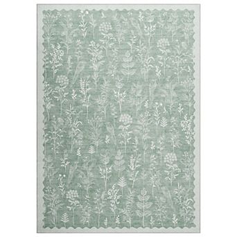 Area Rug, Washable Modern Floral Rug for Living Room, Non-Slip Soft, Non-Shedding