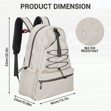 Tennis Backpack, 2 Racket Pickleball Bag with Separate Shoe Compartment, Large Tennis Racket Bag