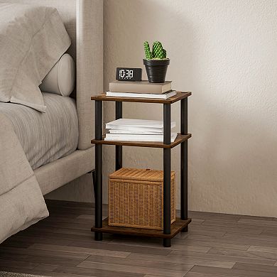 Furinno 11.5" x 13.4" x 22.8" 3-Tier Wood Nightstand Modern End Table
