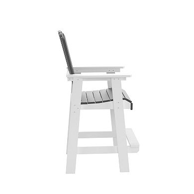 Eazegath Set of 2 Outdoor HDPE Material Tall Adirondack Bar Armchairs Bar Stools