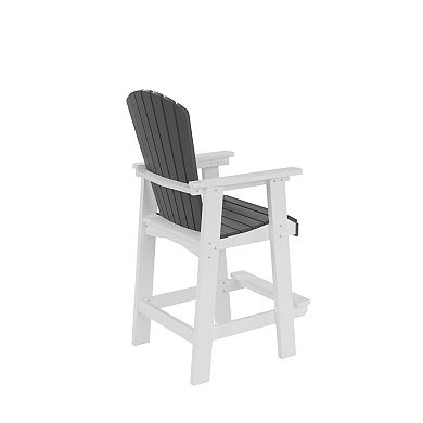 Eazegath Set of 2 Outdoor HDPE Material Tall Adirondack Bar Armchairs Bar Stools