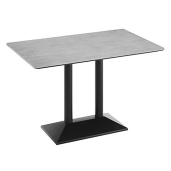Flash Furniture 30" x 48" All-Weather Seamless Surface Tabletop with Dual Columned Base