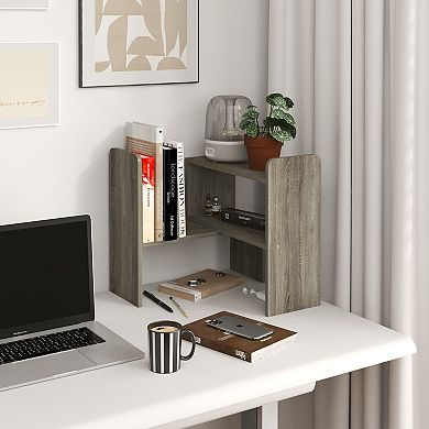Furinno Adjustable Crossable Free Combination Desk Organizer Office Shelf with Open Storage