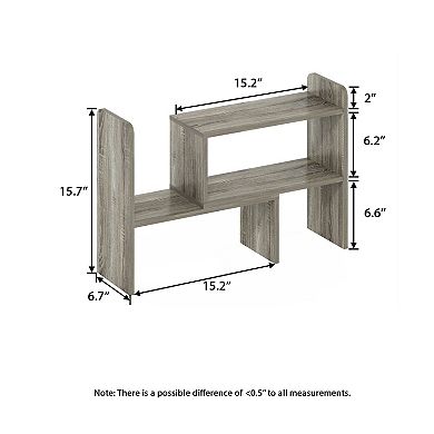 Furinno Adjustable Crossable Free Combination Desk Organizer Office Shelf with Open Storage