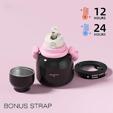 Water Bottle With Straw And Bowl Insulated Tumbler