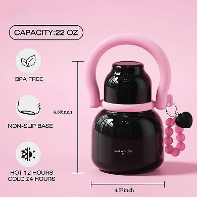 Water Bottle With Straw And Bowl Insulated Tumbler