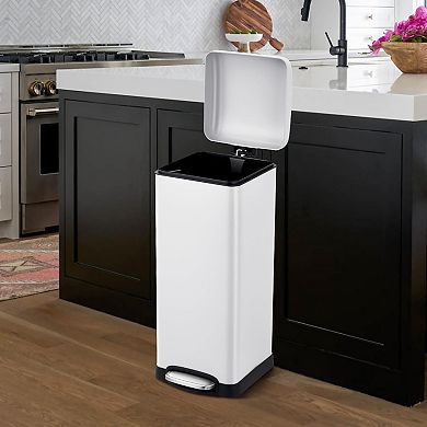 8 gal/30 L Kitchen Trash Can, Fingerprint-Proof Stainless Steel Garbage Can with Soft-Close Lid