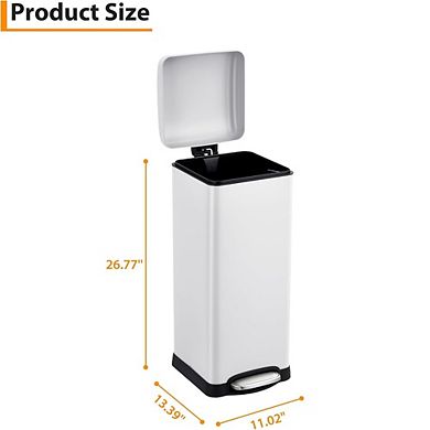 8 gal/30 L Kitchen Trash Can, Fingerprint-Proof Stainless Steel Garbage Can with Soft-Close Lid