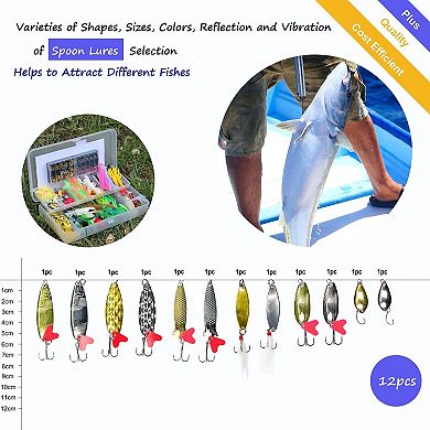 399pcs Fishing Lures Tackle Box Kit Crankbaits Spoon Worm Hooks