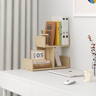Furinno Mountain-Shaped Desk Organizer Office Shelf with Open Storage for Bedroom Kitchen