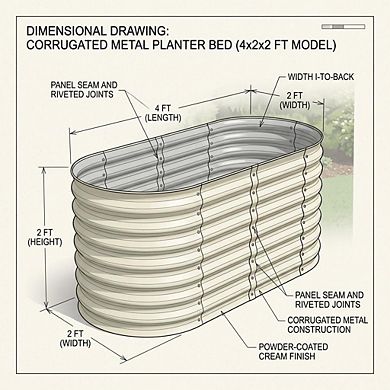 Rust-Resistant Galvanized Raised Garden Bed, Metal Planter Box, Easy Assembly